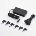Uniwersalny zasilacz do laptopa 65W Forcell F-Energy USB C + 6 końcówek E856 czarny