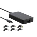Uniwersalny zasilacz do laptopa 90W Forcell F-Energy USB C + 6 końcówek E856 czarny