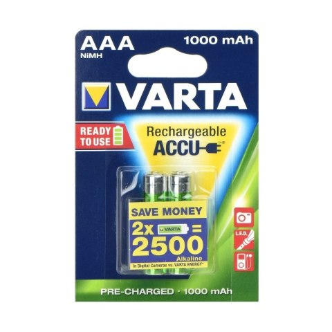 VARTA bateria akumulatorowa R3 (AAA) 1000 mAh ready to use 2 szt