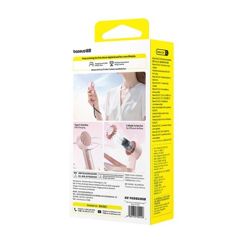 Wentylator Baseus GoTrip DT1 - różowy