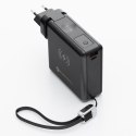 Wielofunkcyjna ładowarka Forcell F-Energy 6w1 USB A + USB C PD 45W + power bank 15000 mAh + ładowanie bezprzewodowe 15W czarna