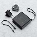 Wielofunkcyjna ładowarka Forcell F-Energy 6w1 USB A + USB C PD 45W + power bank 15000 mAh + ładowanie bezprzewodowe 15W czarna