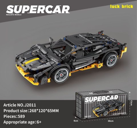 Zestaw Klocków Auto Sportowe Czarne 589el.