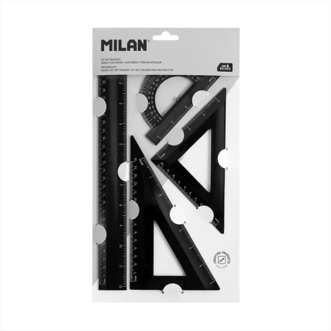 Zestaw linijek 4 sztuki Shadow czarny MILAN