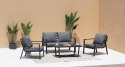 Zestaw mebli ogrodowych Industrial Frame 4w1 aluminium Sofa + 2 Fotele + Stolik