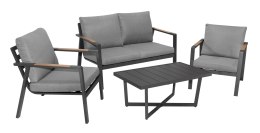 Zestaw mebli ogrodowych Industrial Frame 4w1 aluminium Sofa + 2 Fotele + Stolik