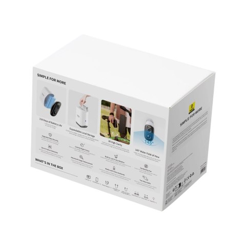 Zestaw monitoringu zewnętrznego Baseus Security N1 2K (2 kamery) - biały