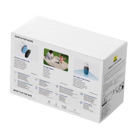 Zewnętrzna kamera Baseus Security N1 Plus 2K - biała