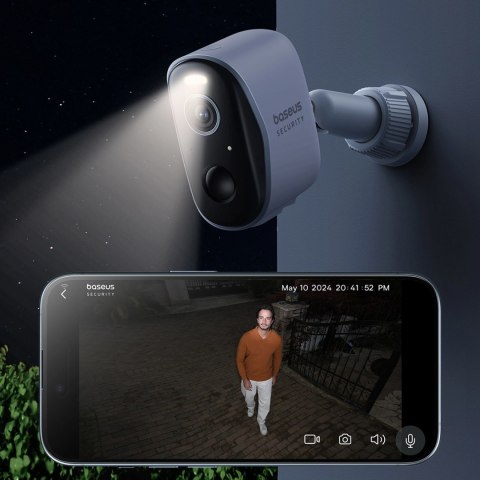 Zewnętrzny zestaw monitoringu Baseus Security N1 Plus Dual 2K (2 kamery) - biały