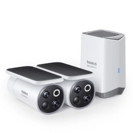 Zewnętrzny zestaw monitoringu Baseus Security S1 Pro Dual 3K (2 kamery) - biały