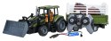 Zielony Traktor z Przyczepą R/C 1:20 + Zwierzątka Koń