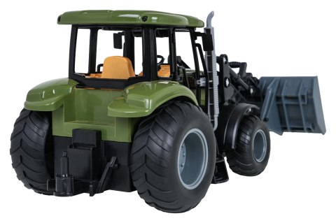 Zielony Traktor z Przyczepą R/C 1:20 + Zwierzątka Koń