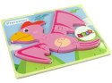 Drewniane Puzzle Dinozaur Pterodaktyl Różowy