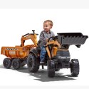 FALK Traktor Case IH Backhoe Pomarańczowy z Przyczepką Ruchoma Łyżka od 3-7 Lat