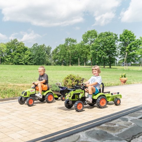 Falk Traktor na Pedały Claas z Przyczepą i Łyżką Zielony dla Dzieci 2-5