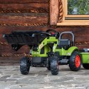 Falk Traktor na Pedały Claas z Przyczepą i Łyżką Zielony dla Dzieci 2-5