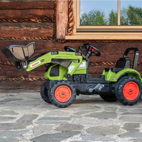 Falk Traktor na Pedały Claas z Przyczepą i Łyżką Zielony dla Dzieci 2-5