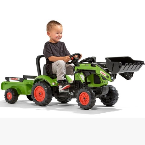 Falk Traktor na Pedały Claas z Przyczepą i Łyżką Zielony dla Dzieci 2-5