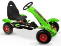 Sportowy Gokart zielony na pedały pompowane koła SP0209
