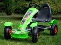 Sportowy Gokart zielony na pedały pompowane koła SP0209