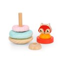 TOOKY TOY Drewniana Układanka Piramindka Wieża Lisek 6 el.