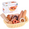 Koszyk z pieczywem drewniane produkty chleb donut bagietka ZA4134