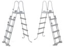 Bestway bezpieczna antypoślizgowa metalowa Drabinka do basenu 132cm 58332