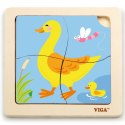 VIGA Poręczne Drewniane Puzzle Kaczuszka Układanka 4 elementy