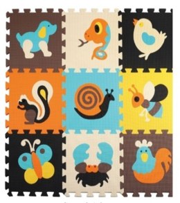 Puzzle piankowe mata dla dzieci 9 el. kolorowe