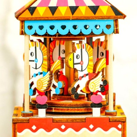 ROBOTIME Drewniane Puzzle 3D - Pozytywka Karuzela