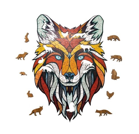 EWA Drewniane Puzzle 2D - Układanka Lis