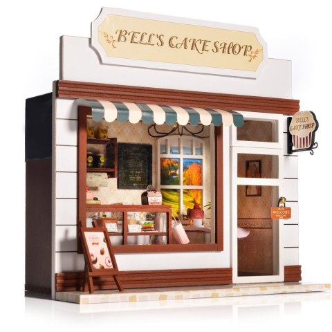 HONGDA Składany Drewniany Model Puzzle 3D DIY Cukiernia Bell