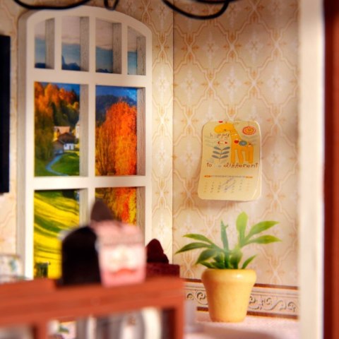 HONGDA Składany Drewniany Model Puzzle 3D DIY Cukiernia Bell