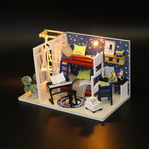 HONGDA Składany Drewniany Model Puzzle 3D DIY Kosmiczny Pokój