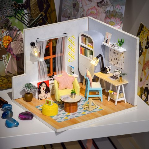 HONGDA Składany Drewniany Model Puzzle 3D DIY Przytulne Gniazdko