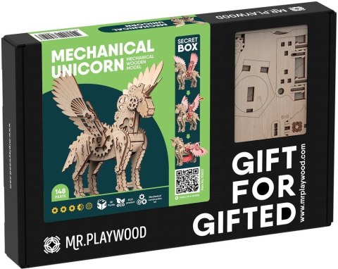 Mr.Playwood Drewniane Puzzle 3D - Jednorożec L