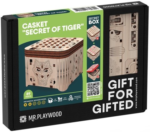 Mr.Playwood Drewniane Puzzle 3D - Szkatułka Secret of Tiger