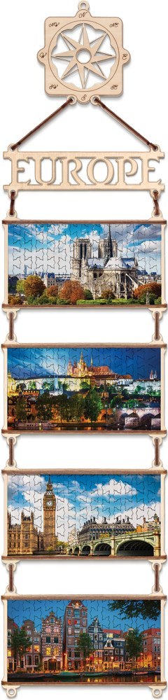 EWA Drewniane Dwustronne Puzzle - Europa