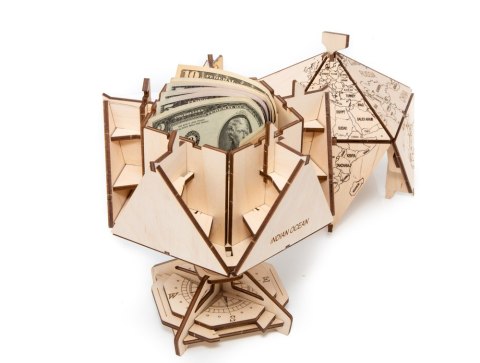EWA Drewniane Puzzle 3D - Dwudziestościenny Globus