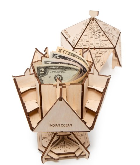 EWA Drewniane Puzzle 3D - Dwudziestościenny Globus