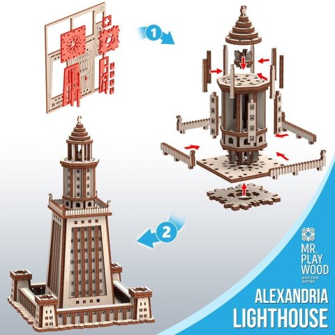 Mr.Playwood Drewniane Puzzle 3D - Latarnia Aleksandria