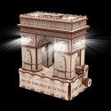 Mr.Playwood Drewniane Puzzle 3D z Diodą LED - Łuk Triumfalny