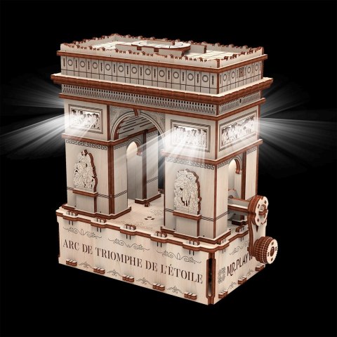 Mr.Playwood Drewniane Puzzle 3D z Diodą LED - Łuk Triumfalny