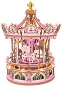 ROBOTIME Drewniane Puzzle 3D - Pozytywka LED Karuzela