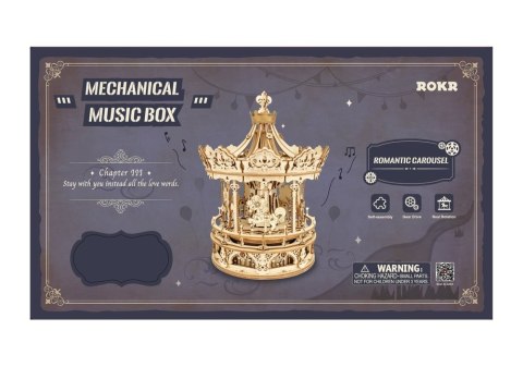 ROBOTIME Drewniane Puzzle 3D - Pozytywka Romantyczna Karuzela