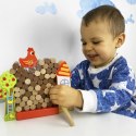TOOKY TOY Gra Dżenga Spadająca Kura Drewniana Farma