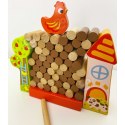 TOOKY TOY Gra Dżenga Spadająca Kura Drewniana Farma