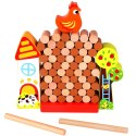 TOOKY TOY Gra Dżenga Spadająca Kura Drewniana Farma