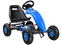 Sportowy GOKART niebieski na pedała pompowane koła SP0531