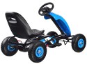Sportowy GOKART niebieski na pedała pompowane koła SP0531